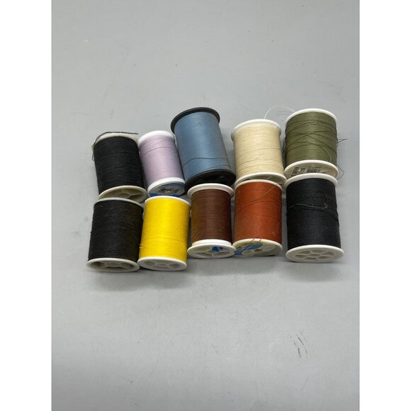 10 spools polyester thread varying colors black  & sizes READ - Picture 3 of 5
